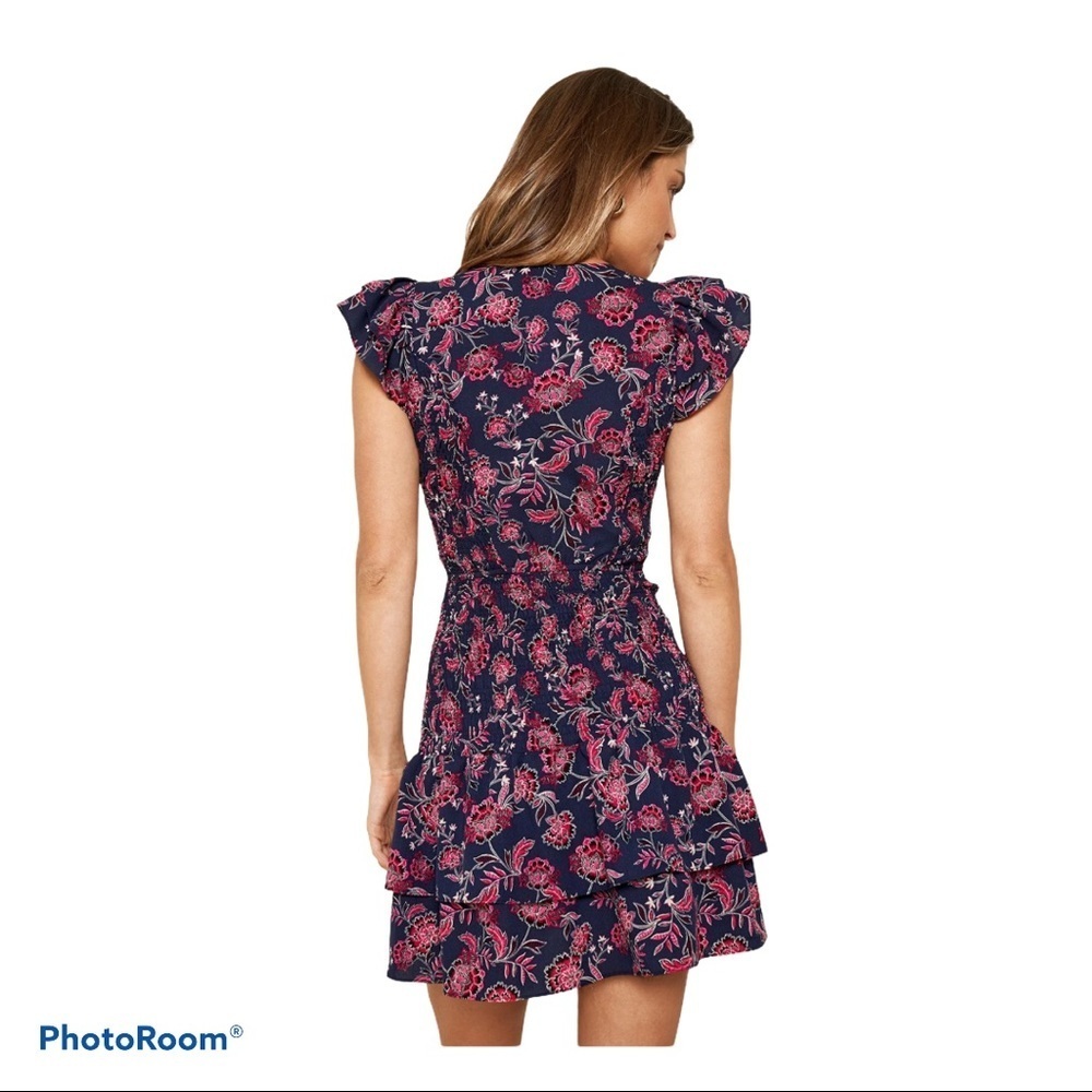 Floral Smocked Ruffle Mini Dress - Picture 4 of 5